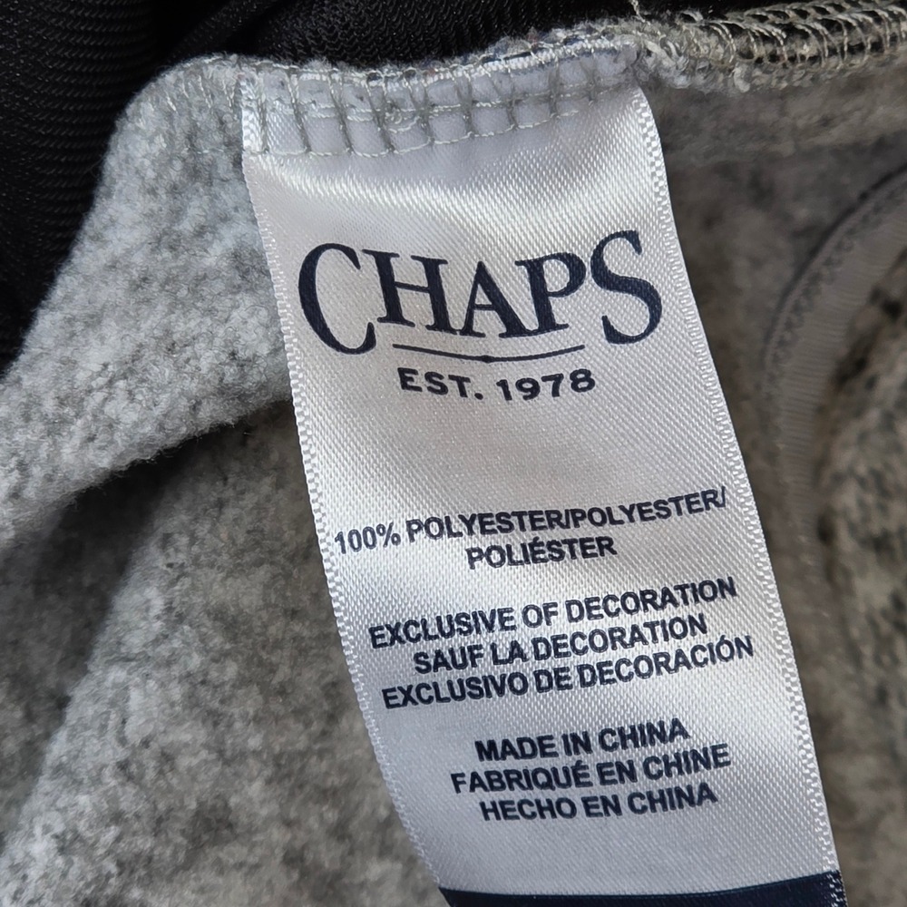 Chaps Mens Large Gray Heathered Quarter Zip Pullover FleeceSweater Mock Neck 446 - Picture 2 of 5